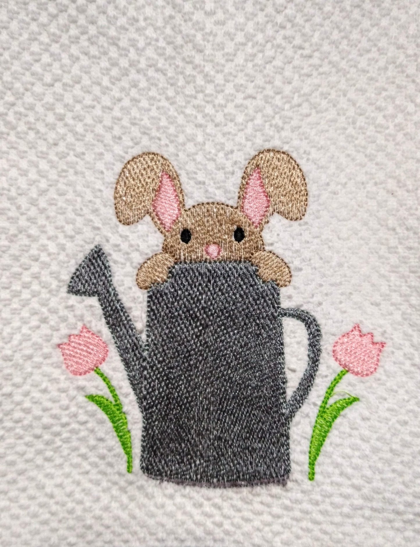 Watering Can Bunny - 4 sizes- Digital Embroidery Design