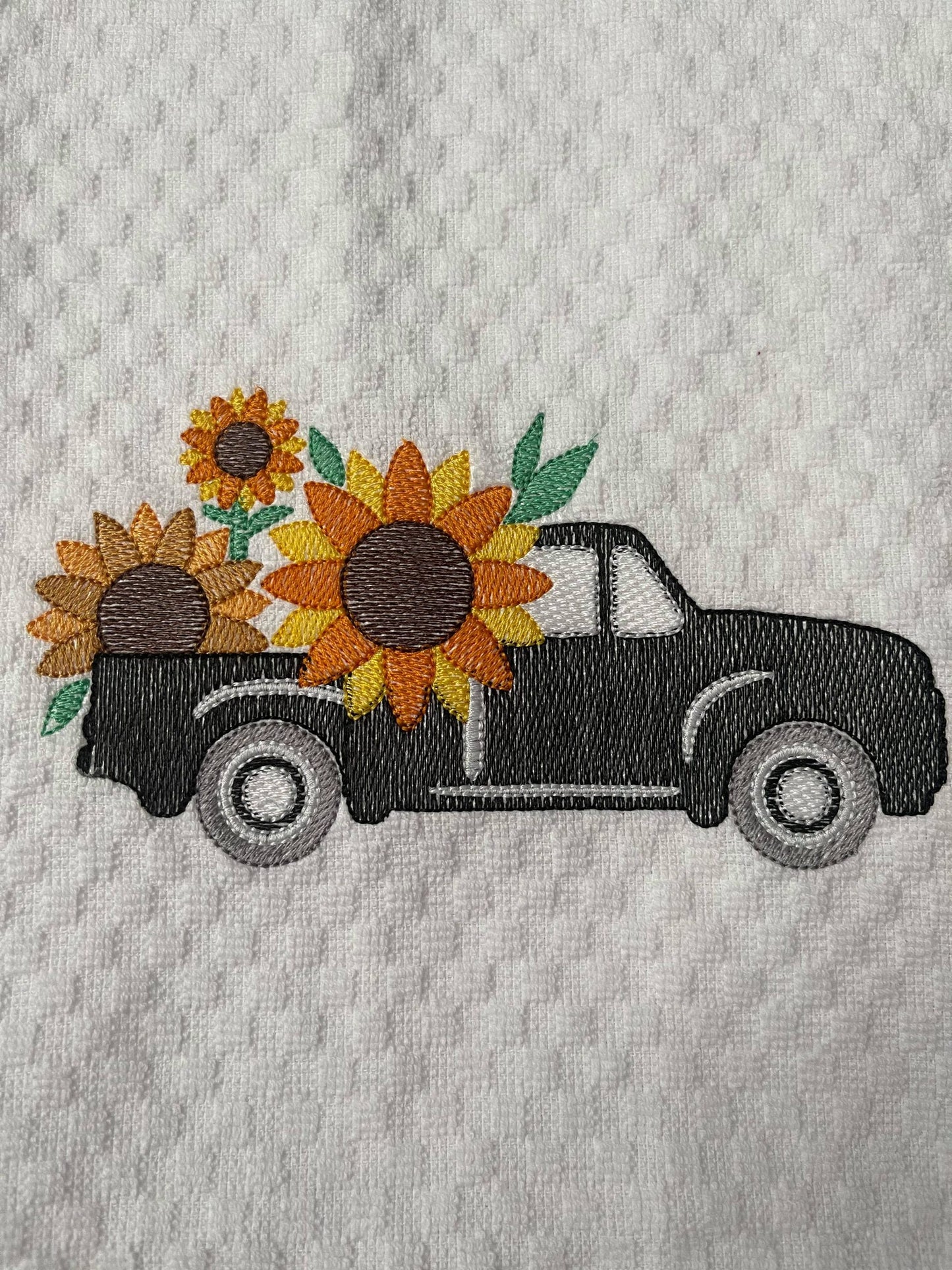 Sketch Sunflower Truck - 3 sizes- Digital Embroidery Design