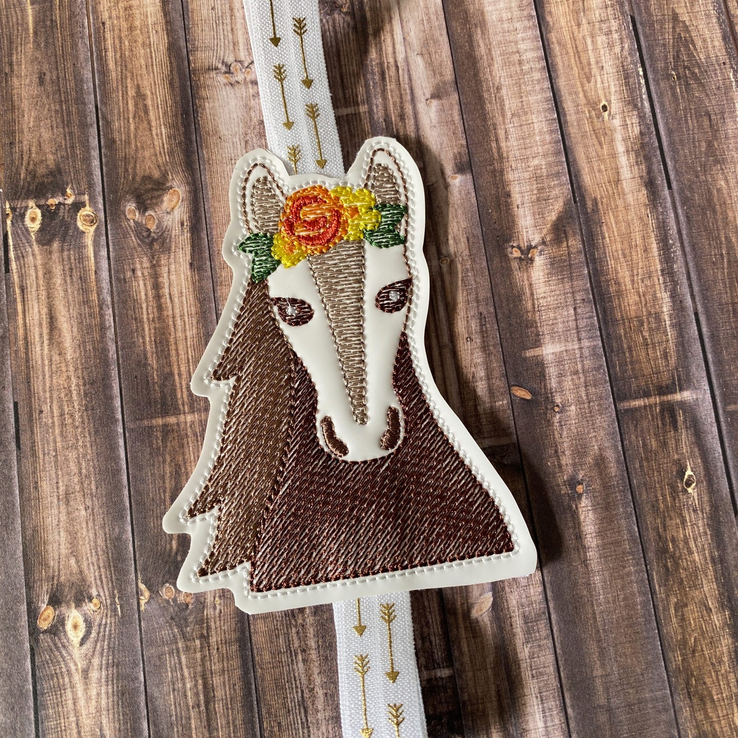 Floral Horse Book Band - Embroidery Design, Digital File