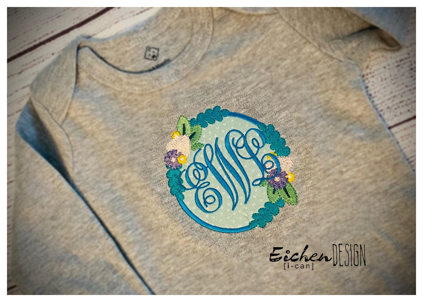 Floral Applique - 3 sizes- Digital Embroidery Design