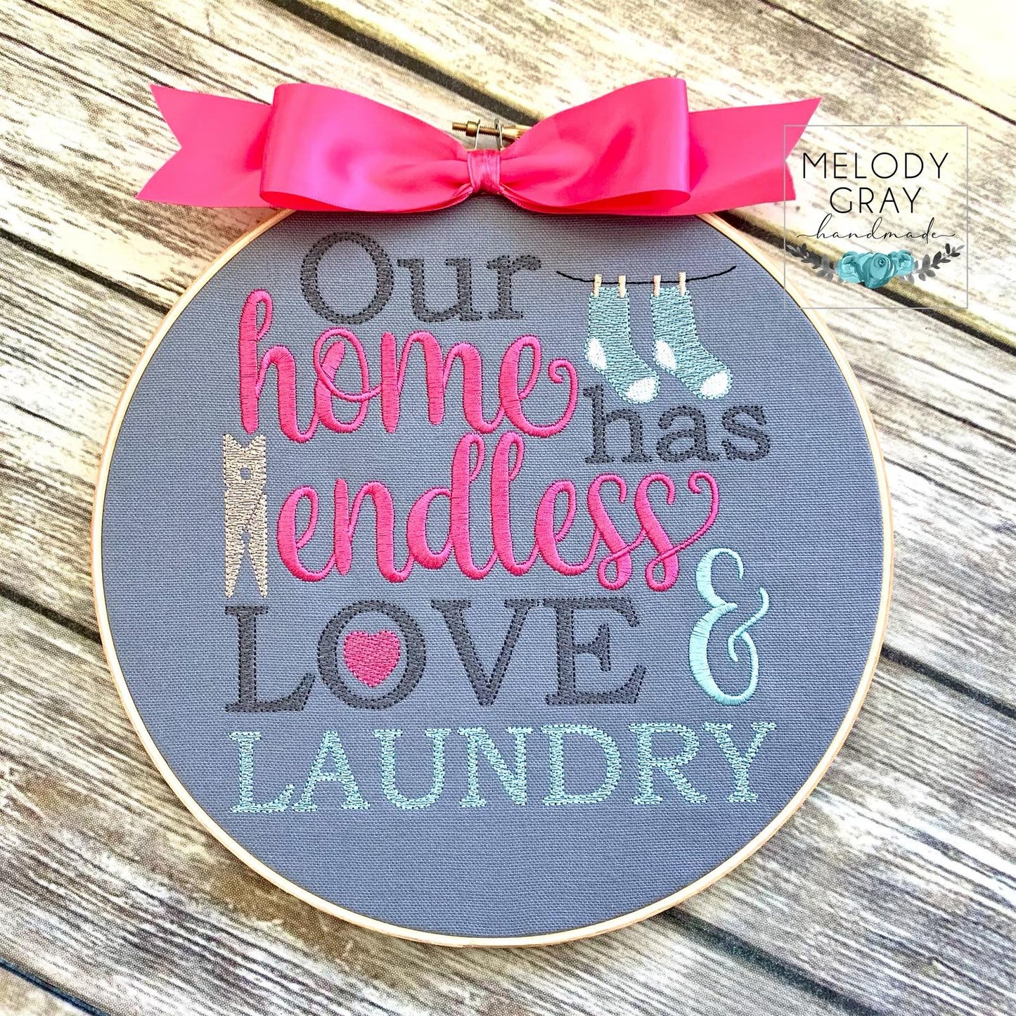 Love and Laundry - 3 sizes- Digital Embroidery Design