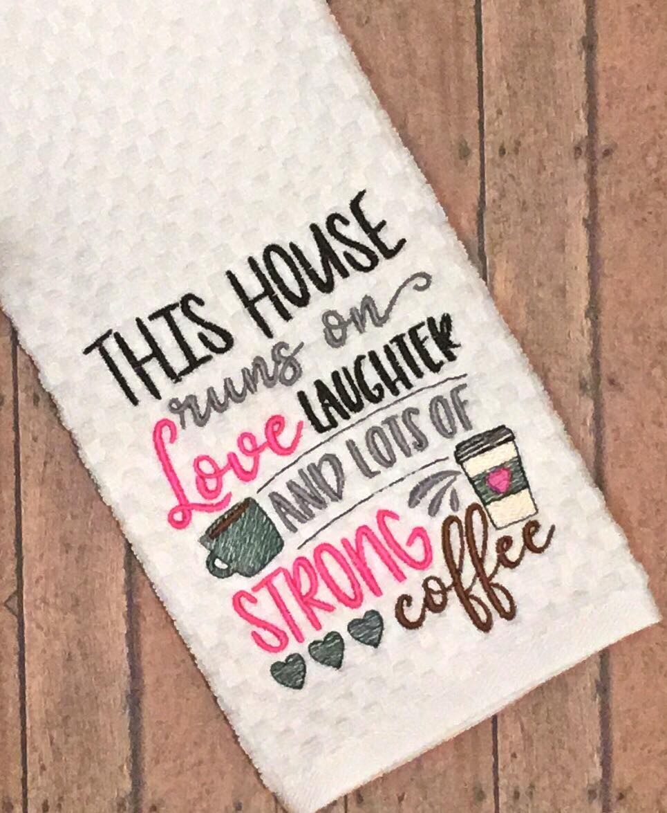 Laughter and lots of Coffee  - 2 sizes- Digital Embroidery Design
