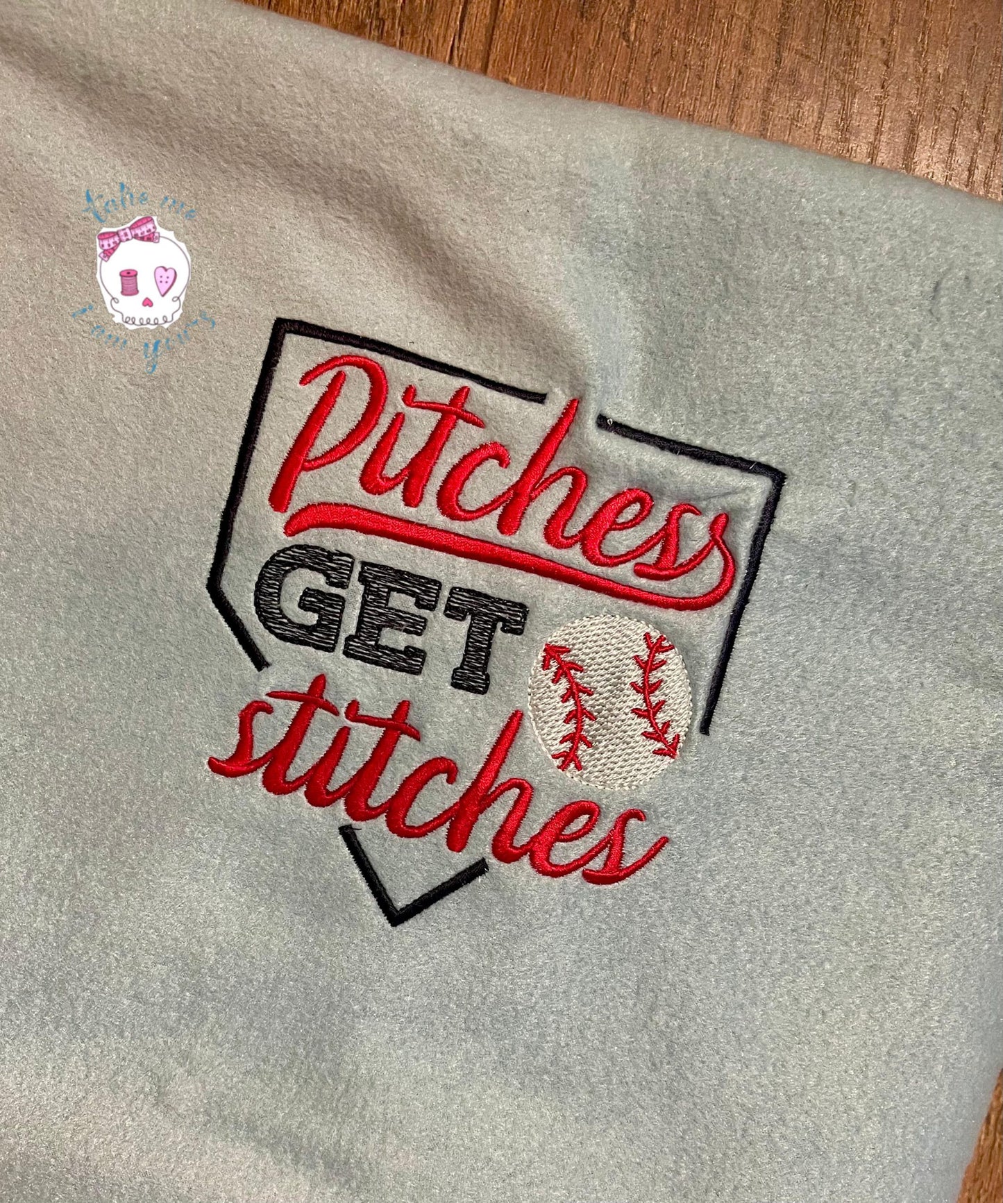 Pitches Get Stitches - 3 sizes- Digital Embroidery Design