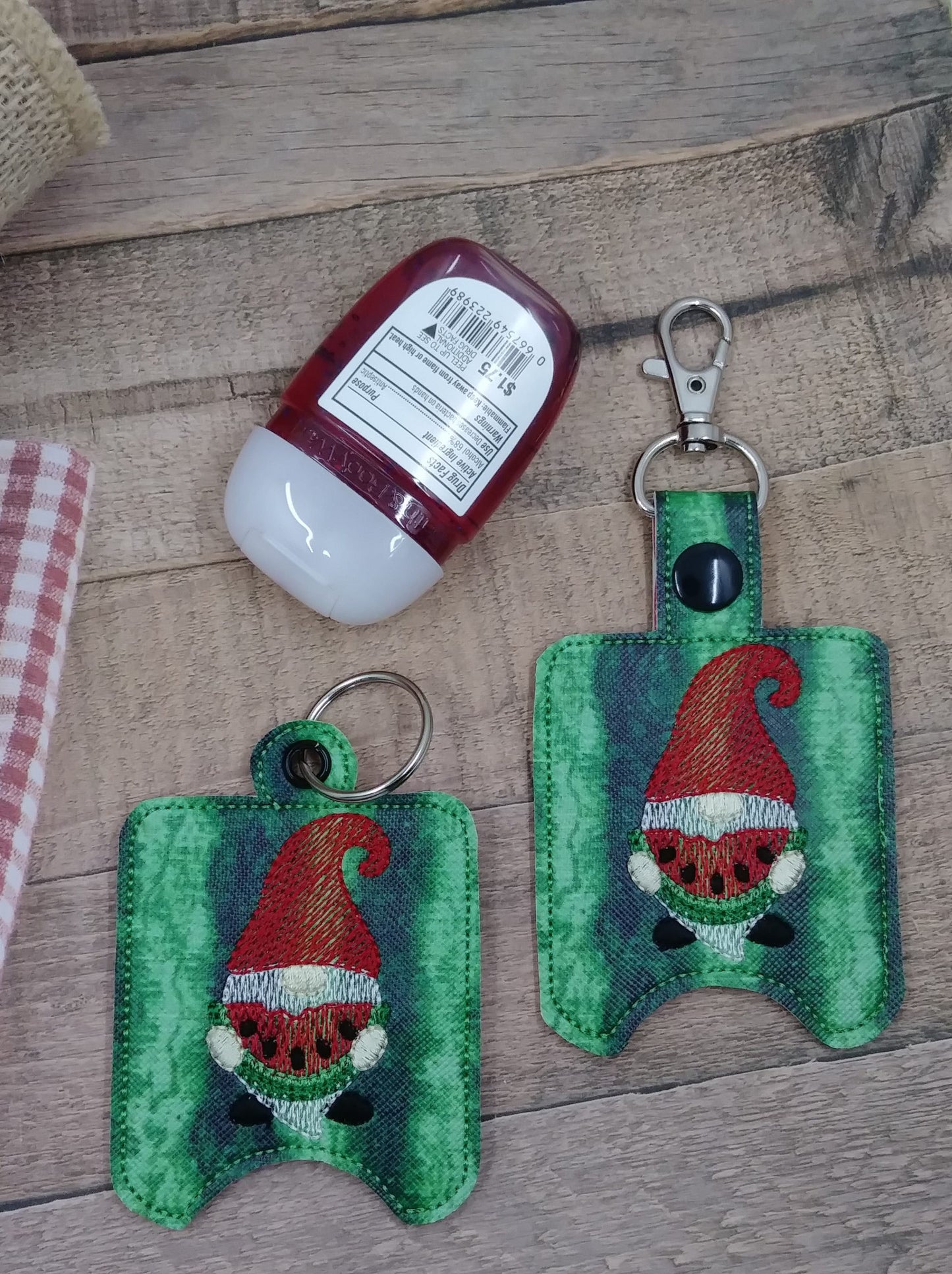 Watermelon Gnome Sanitizer Holders - DIGITAL Embroidery DESIGN
