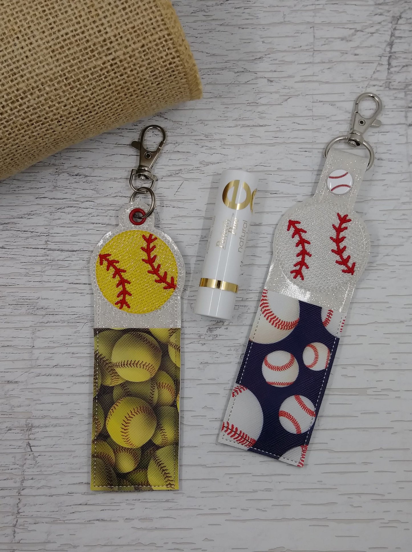 Baseball Lip Balm Holders 5x7 - DIGITAL Embroidery DESIGN