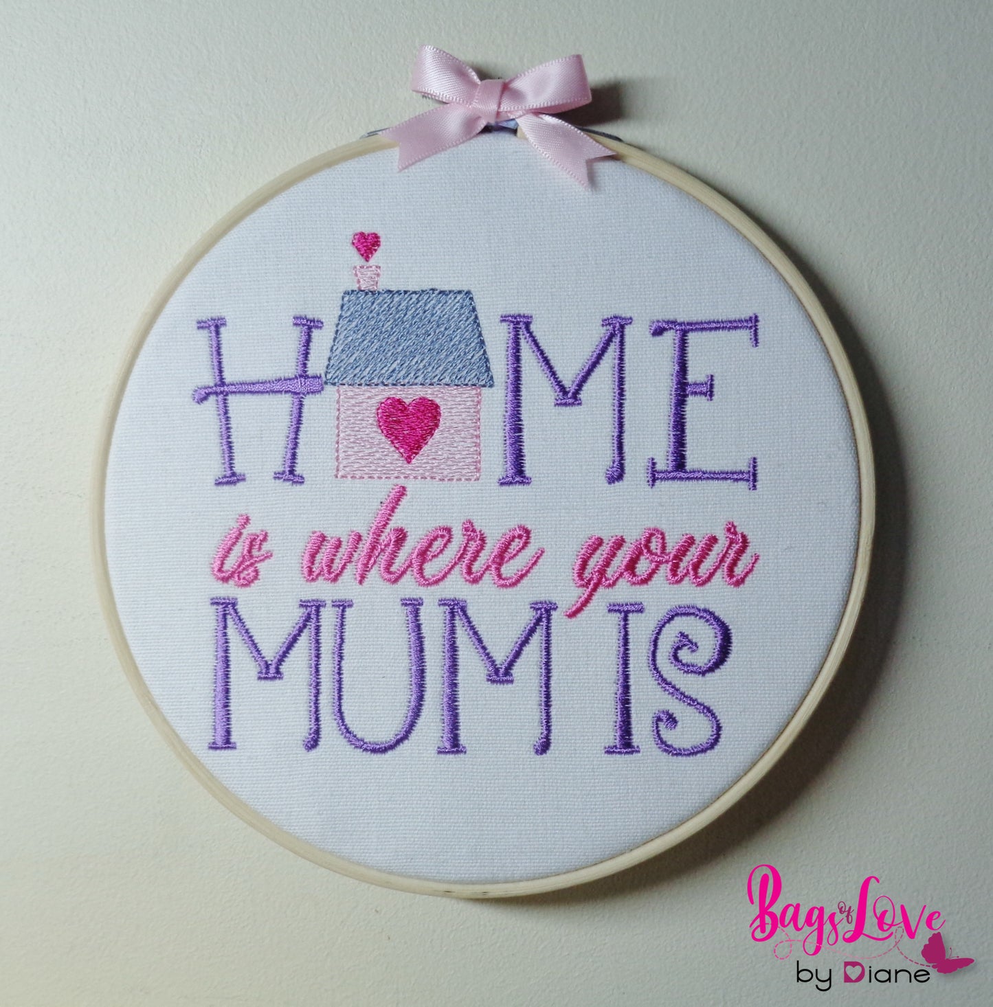 Home is Where your Mum is- 2 sizes- Digital Embroidery Design