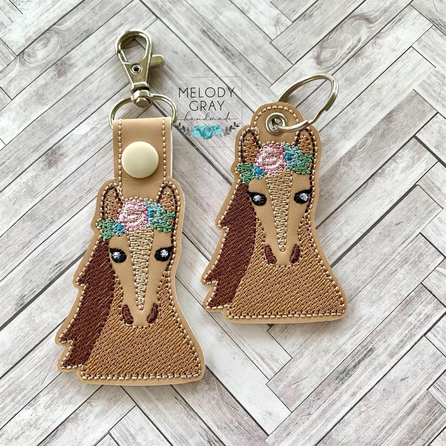 Floral Horse Fobs - DIGITAL Embroidery DESIGN