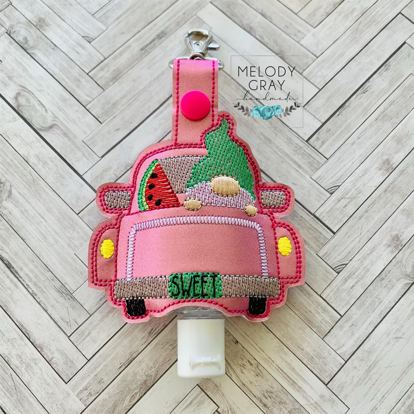 Gnome Truck Sanitizer Holder - DIGITAL Embroidery DESIGN