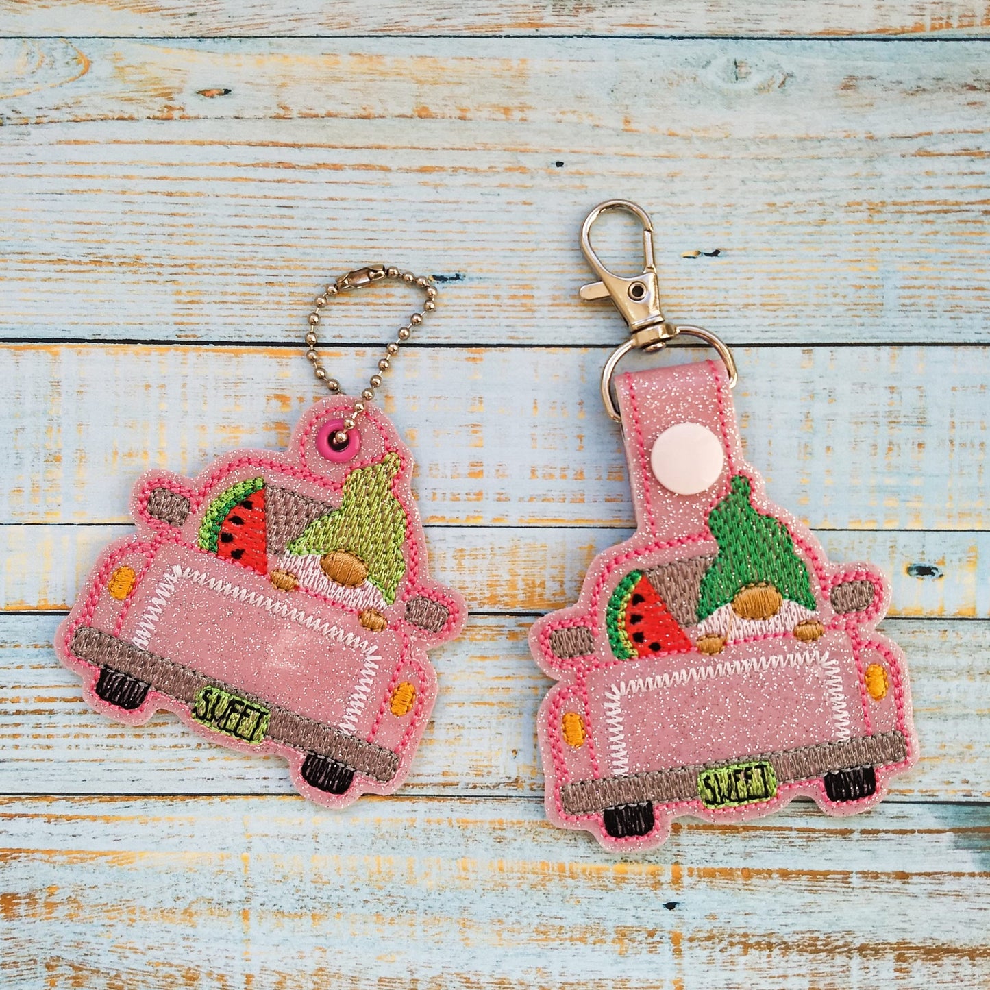 Gnome Watermelon Truck Fobs - DIGITAL Embroidery DESIGN