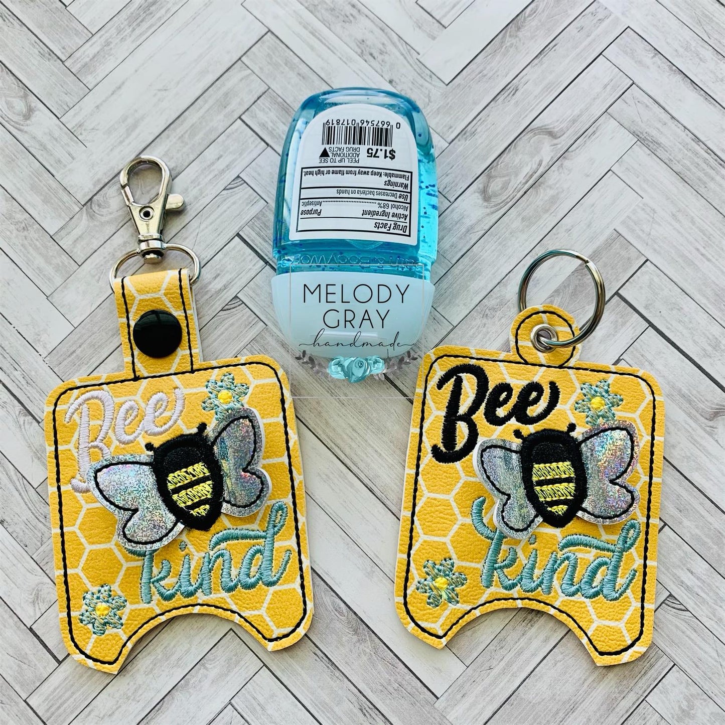 3D Bee Kind Sanitizer Holders 4x4 and 5x7 included- DIGITAL Embroidery DESIGN