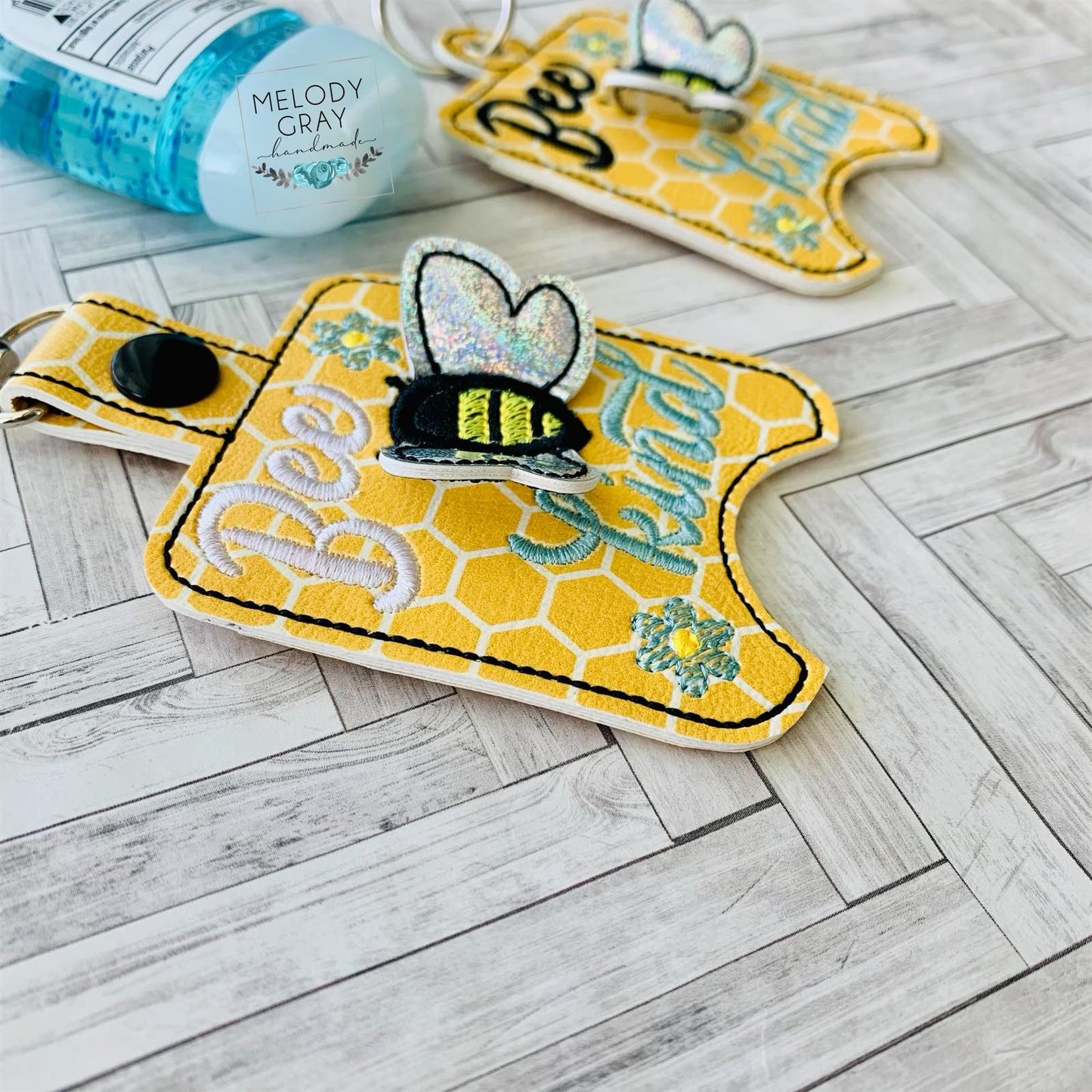 3D Bee Kind Sanitizer Holders 4x4 and 5x7 included- DIGITAL Embroidery DESIGN