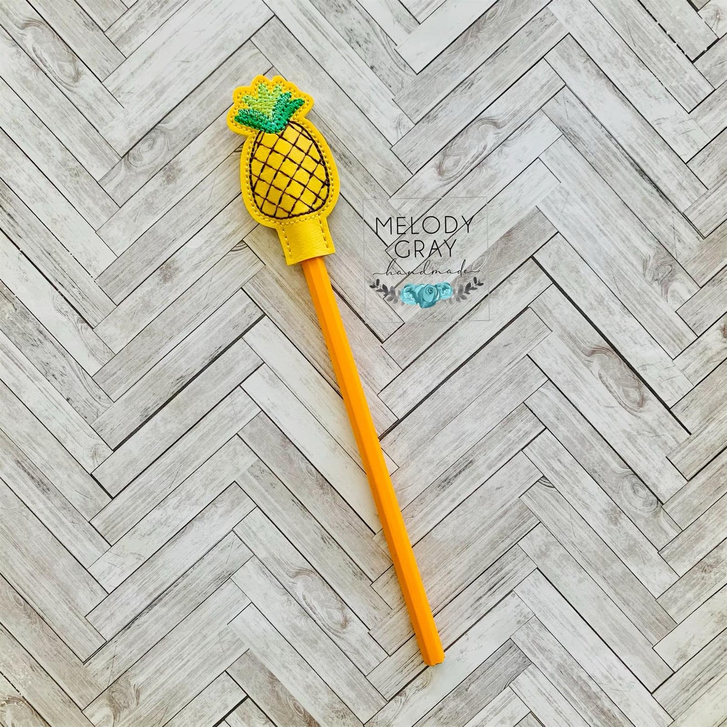 Pineapple Pencil Toppers 4x4 and 5x7 included- DIGITAL Embroidery DESIGN