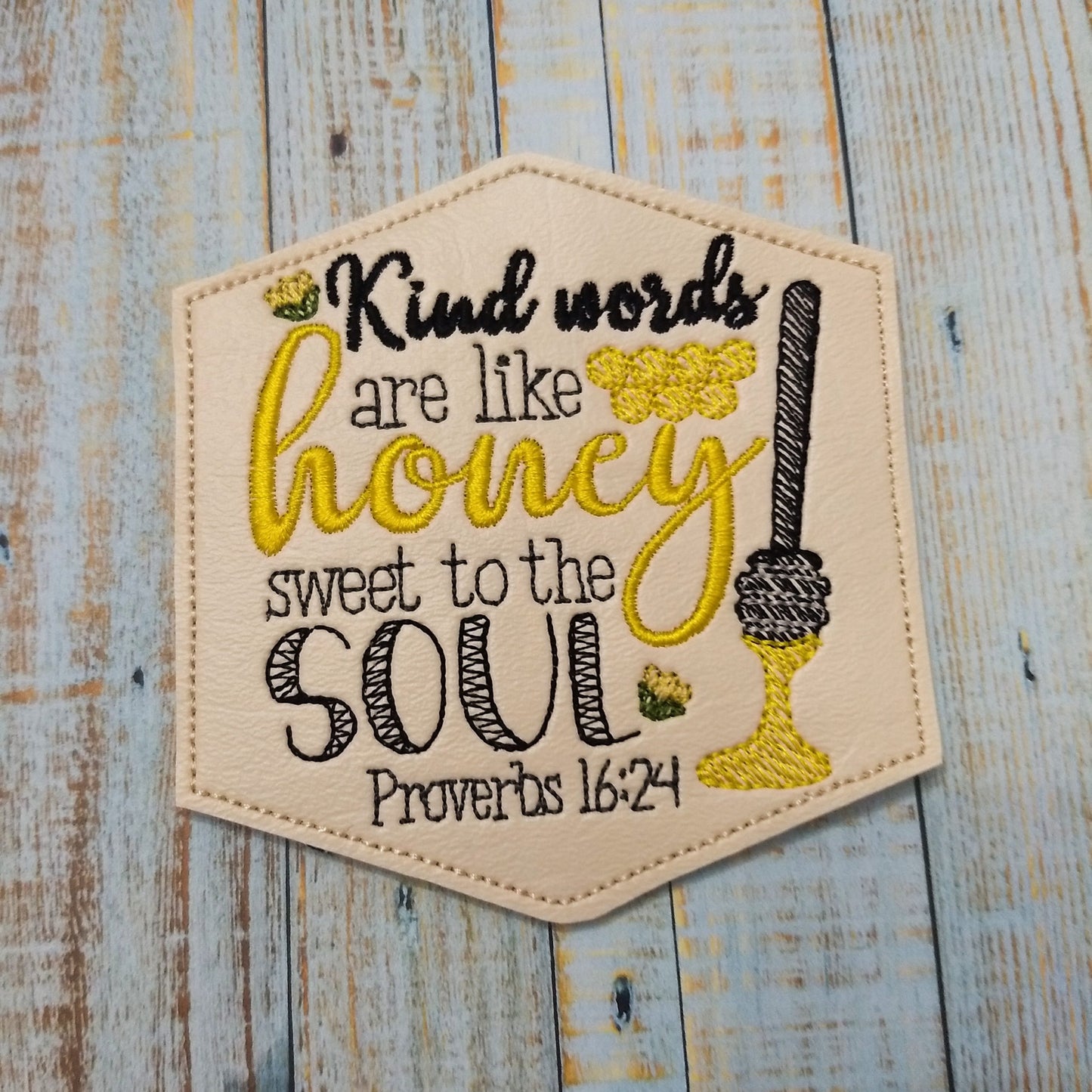 Kind Words are Like Honey Coaster 4x4 - DIGITAL Embroidery DESIGN
