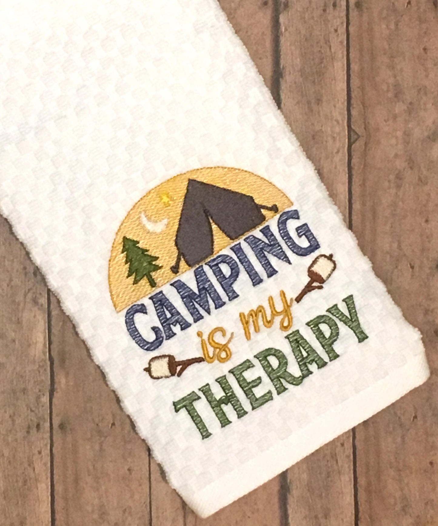 Camping is my therapy - 3 sizes- Digital Embroidery Design