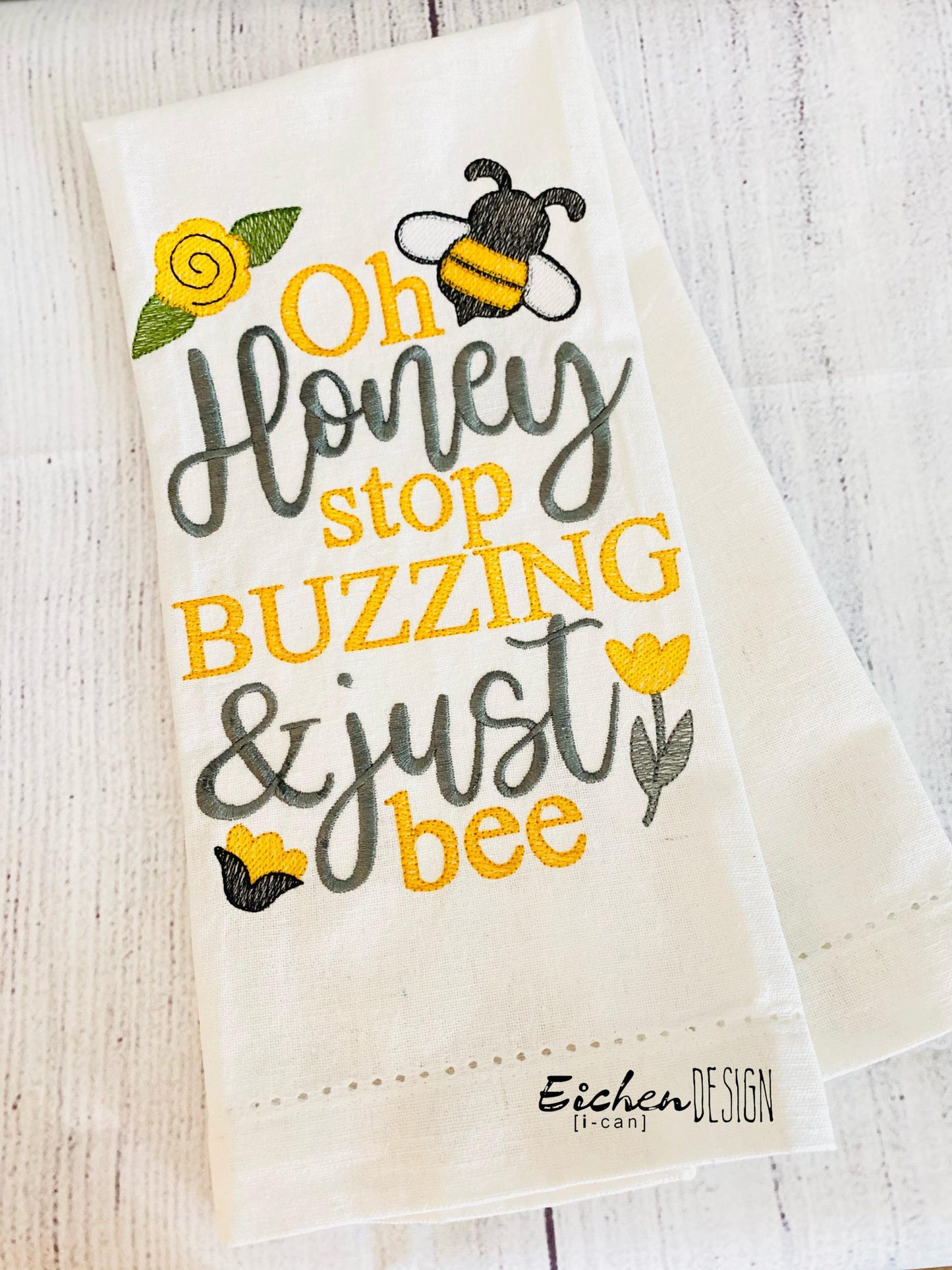 Stop Buzzing- 2 sizes- Digital Embroidery Design