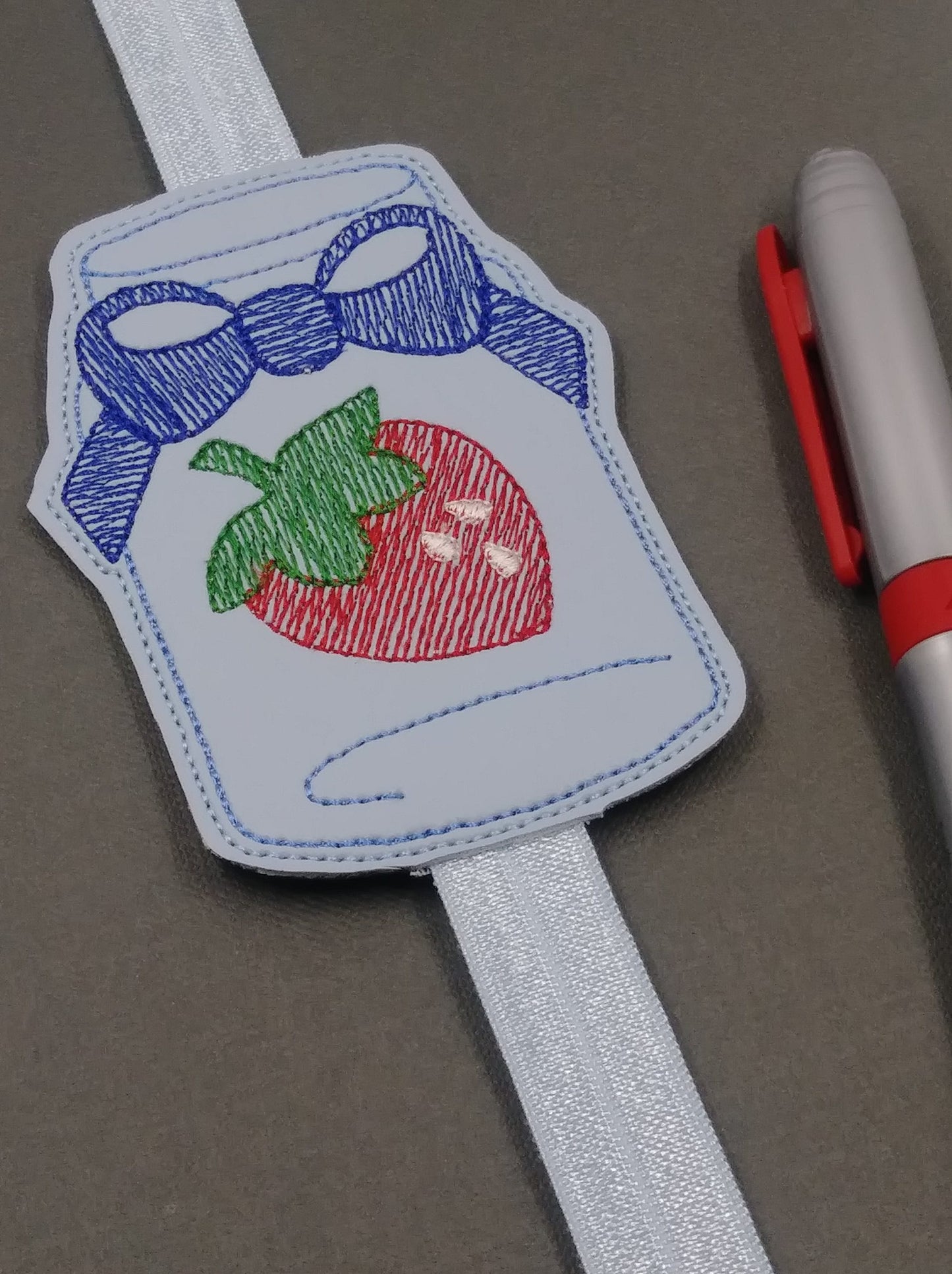 Strawberry Jar Book Band - Embroidery Design, Digital File