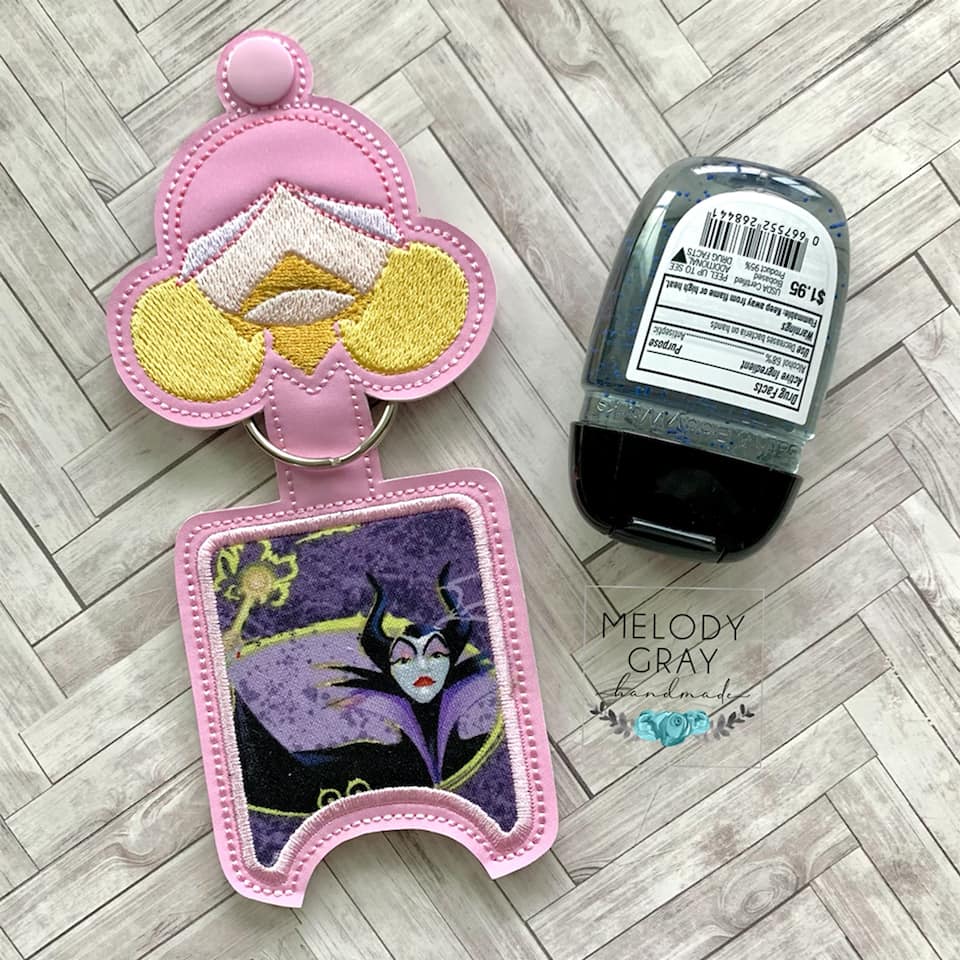 Sleeping Princess Mouse Applique Fold Over Sanitizer Holder 5x7- DIGITAL Embroidery DESIGN