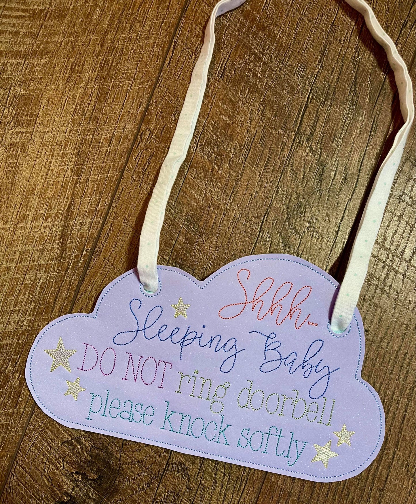 Sleeping Baby Door - 3 sizes - Digital Embroidery Design