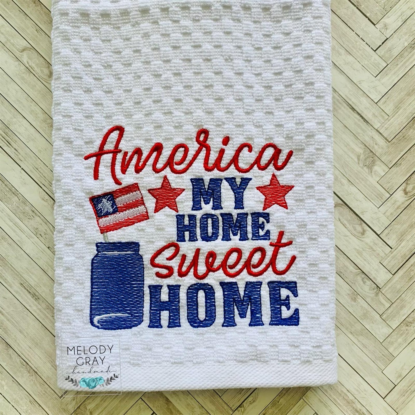 America Home Sweet Home - 4 sizes- Digital Embroidery Design