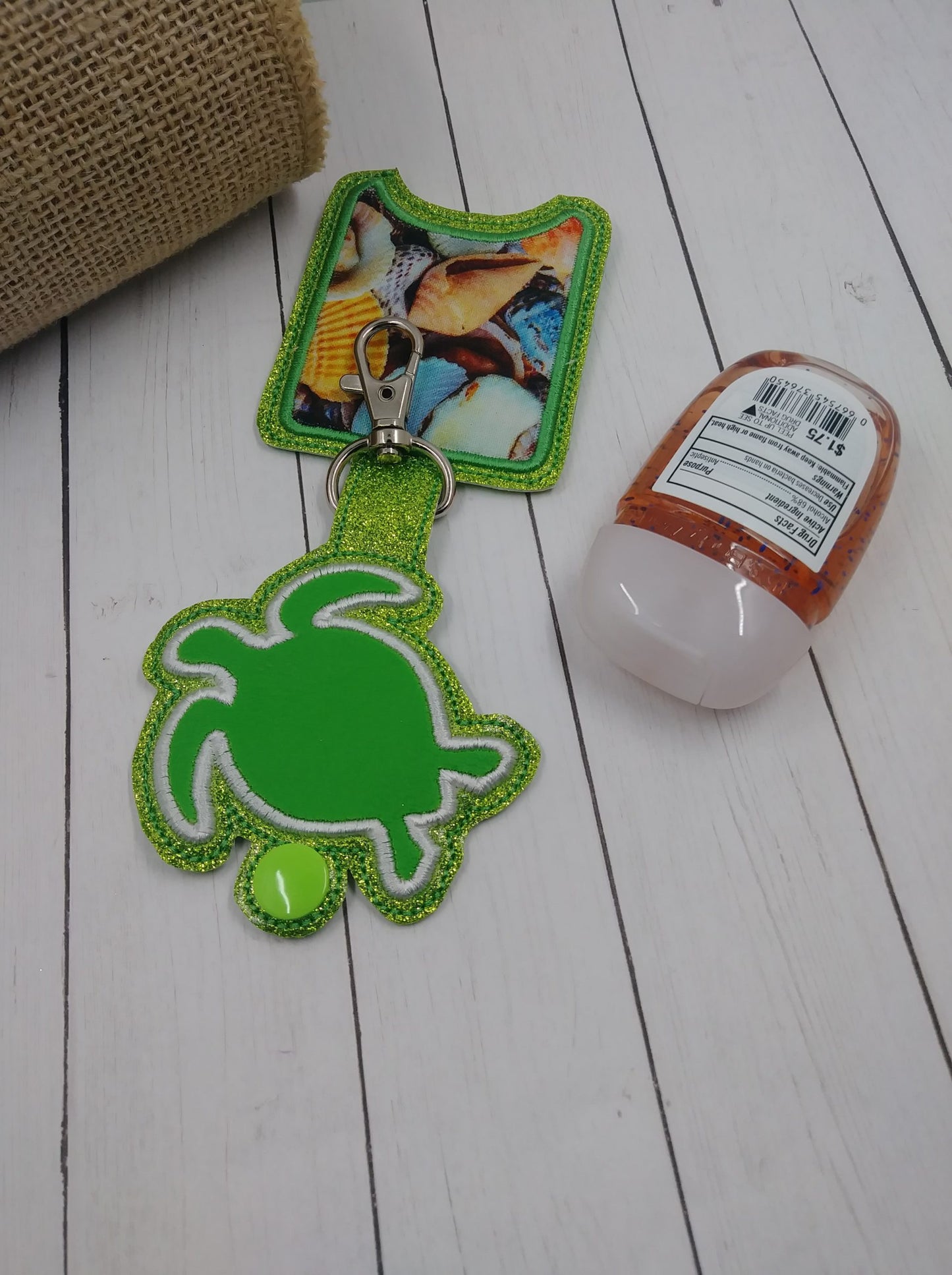 Sea Turtle Applique Fold Over Sanitizer Holder 5x7- DIGITAL Embroidery DESIGN