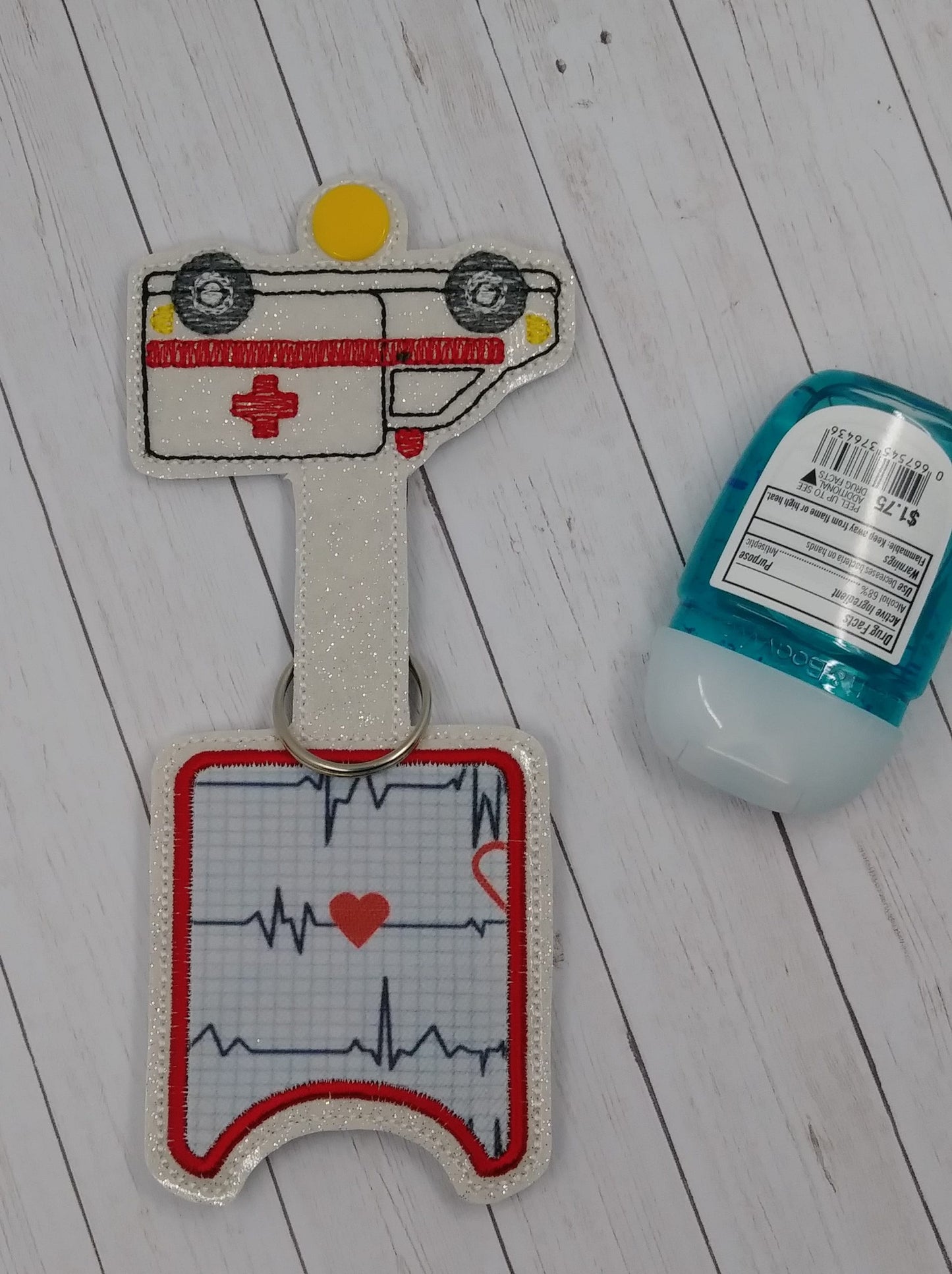 Ambulance Applique Fold Over Sanitizer Holder 5x7- DIGITAL Embroidery DESIGN