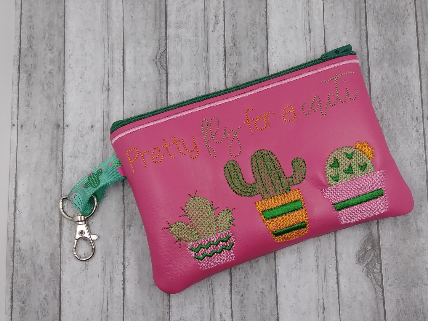 Pretty Fly For a Cacti Zipper Bag - 2 sizes - Digital Embroidery Design