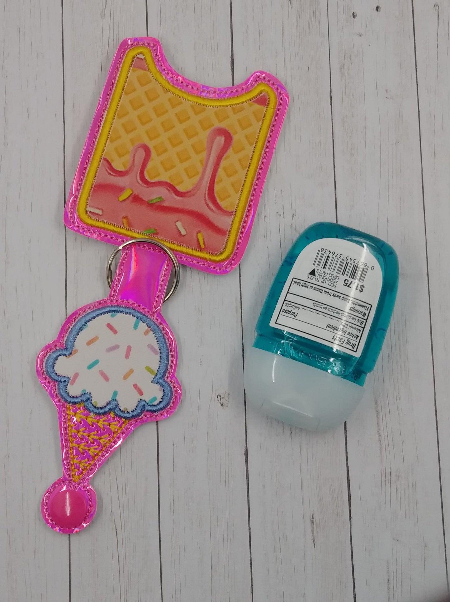 Ice Cream Applique Fold Over Sanitizer Holder 5x7- DIGITAL Embroidery DESIGN