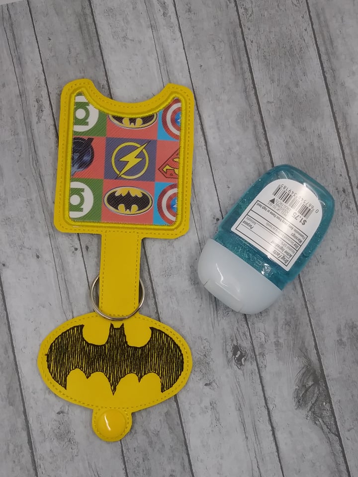 Bat Hero Applique Fold Over Sanitizer Holder 5x7- DIGITAL Embroidery DESIGN