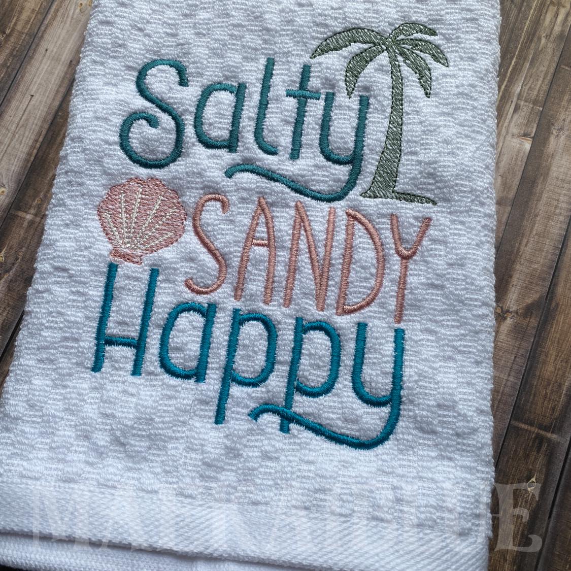 Salty Sandy Happy - 3 sizes- Digital Embroidery Design