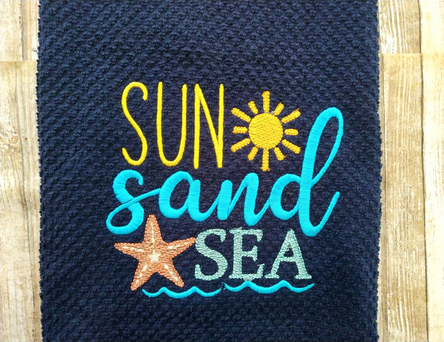 Sun Sand Sea - 4 sizes- Digital Embroidery Design