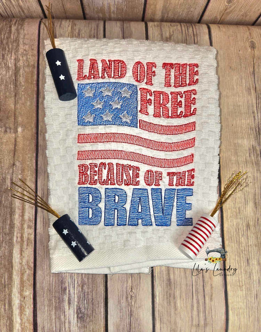 Because of the Brave - 3 Sizes - Digital Embroidery Design