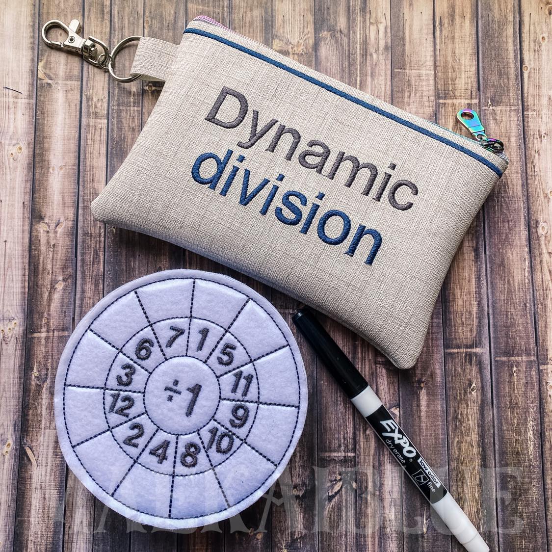 Dynamic Division Set with zipper bag - Digital Embroidery Design