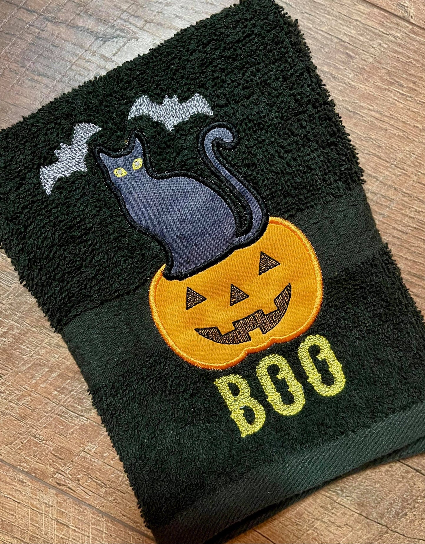 Cat Bat Boo Applique - 3 sizes- Digital Embroidery Design