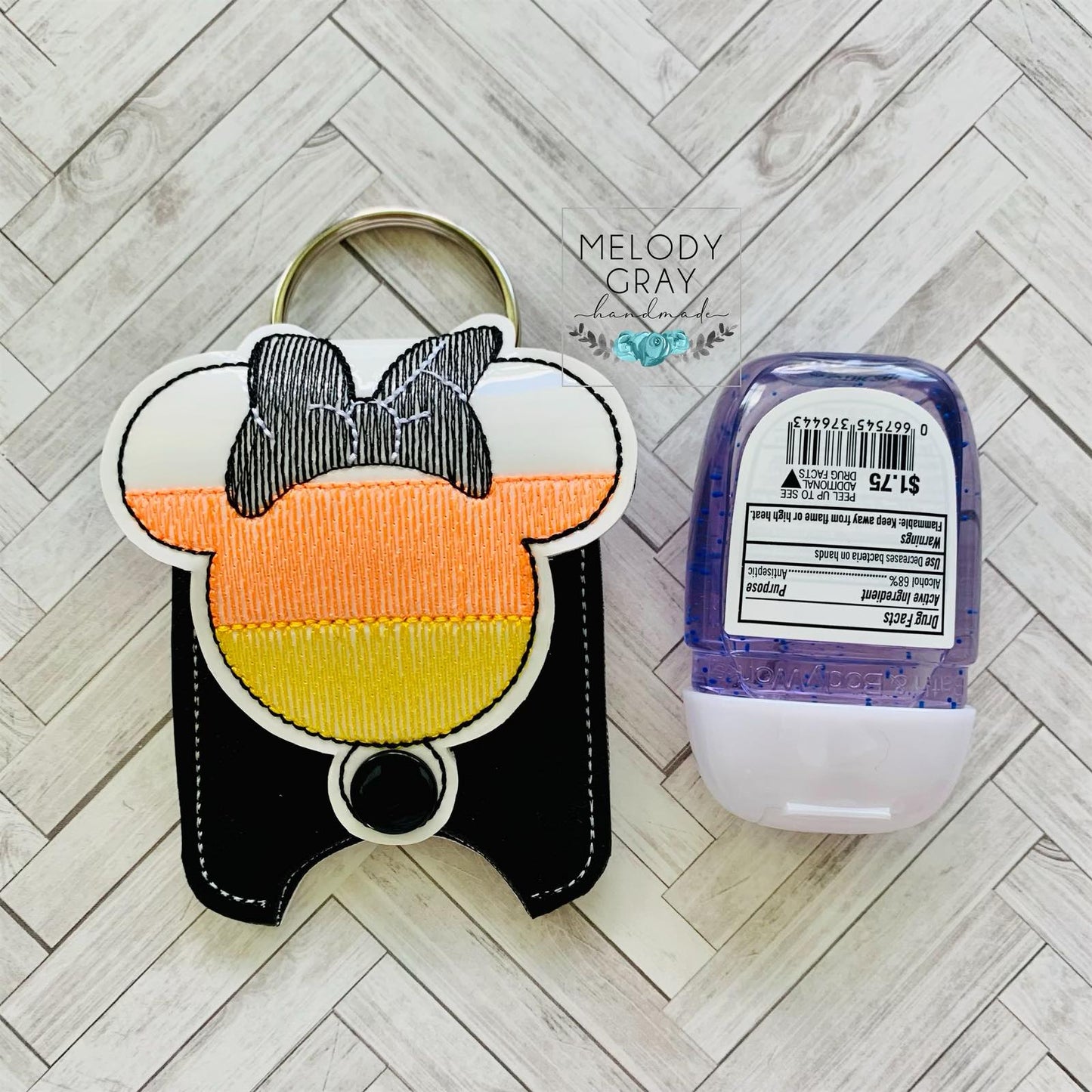 Miss Candy Corn Mouse Applique Fold Over Sanitizer Holder 5x7- DIGITAL Embroidery DESIGN