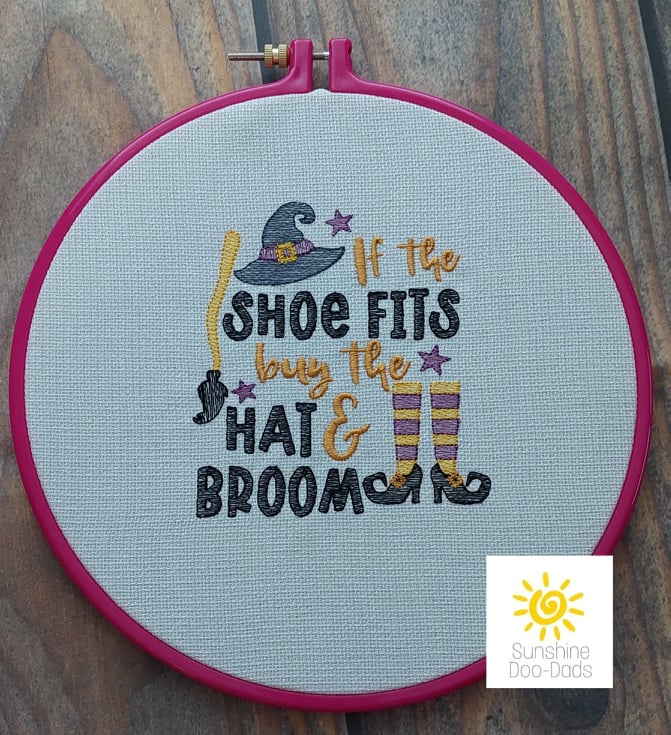 If the Shoe Fits Sketch - 4 sizes- Digital Embroidery Design