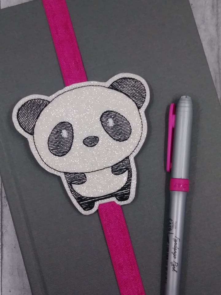 Kawaii Panda Book Band - Embroidery Design, Digital File