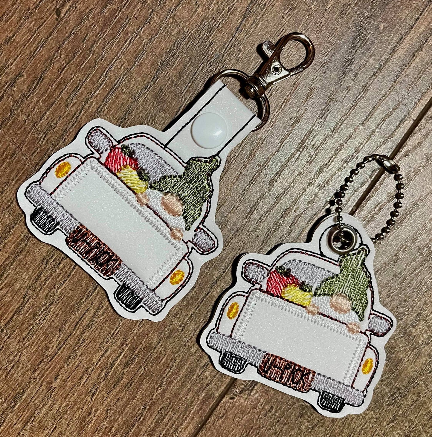 Gnome Apple Truck Fobs - DIGITAL Embroidery DESIGN