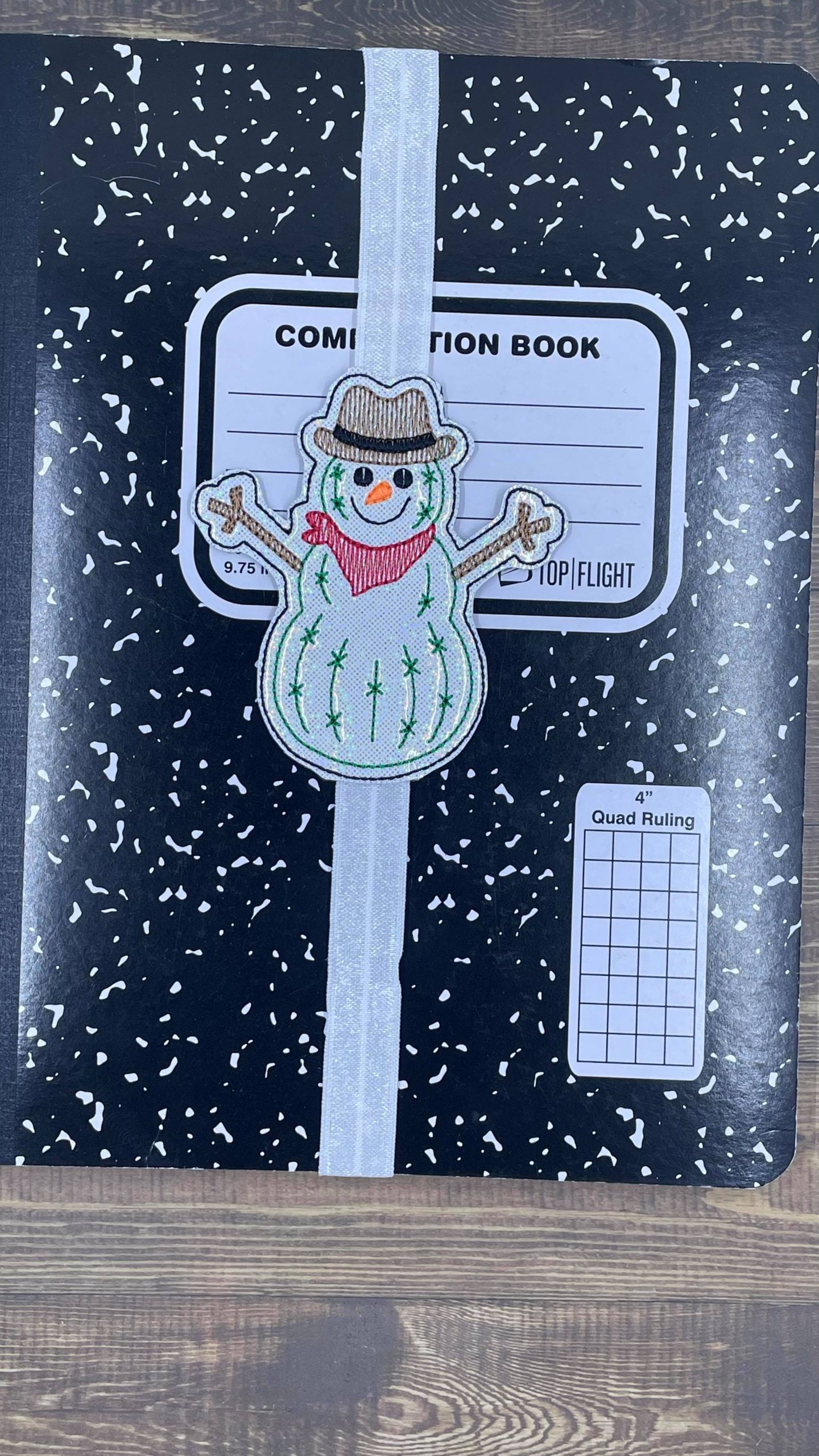 Snowman Cactus Book Band - Embroidery Design, Digital File