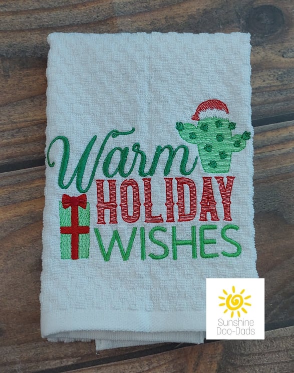 Warm Holiday Wishes - 3 sizes- Digital Embroidery Design