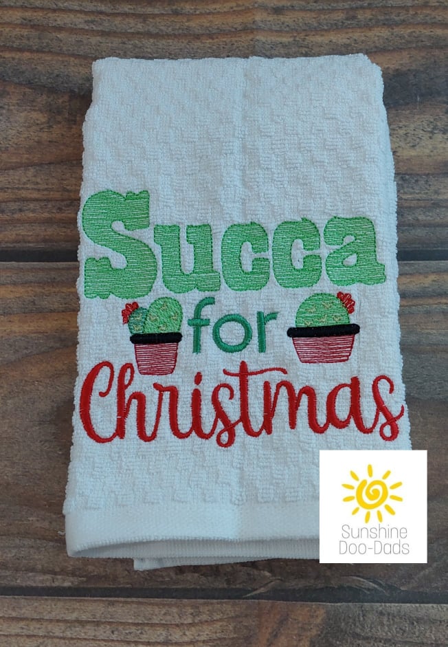 Succa for Christmas - 3 sizes- Digital Embroidery Design