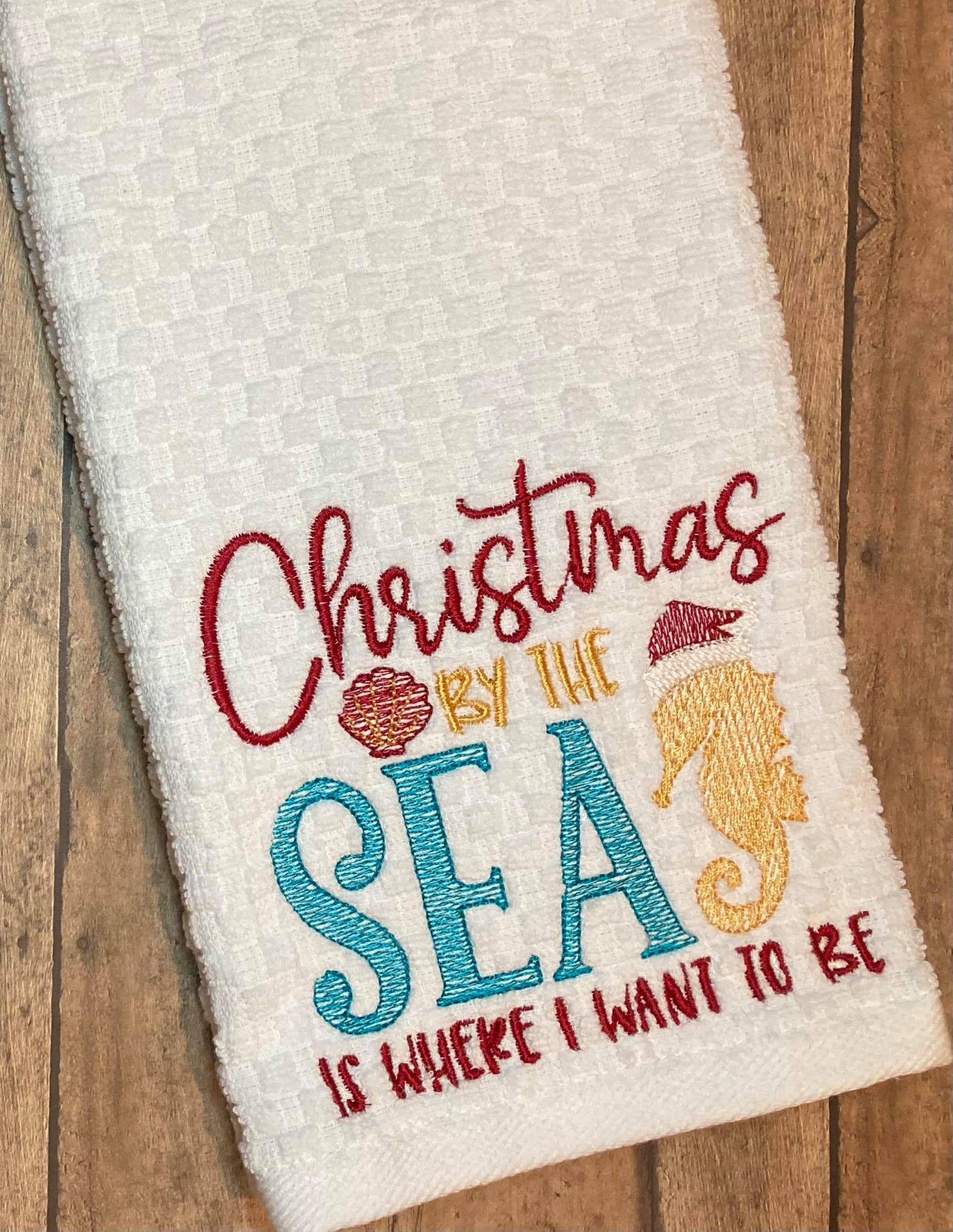 Christmas By The Sea - 3 sizes- Digital Embroidery Design