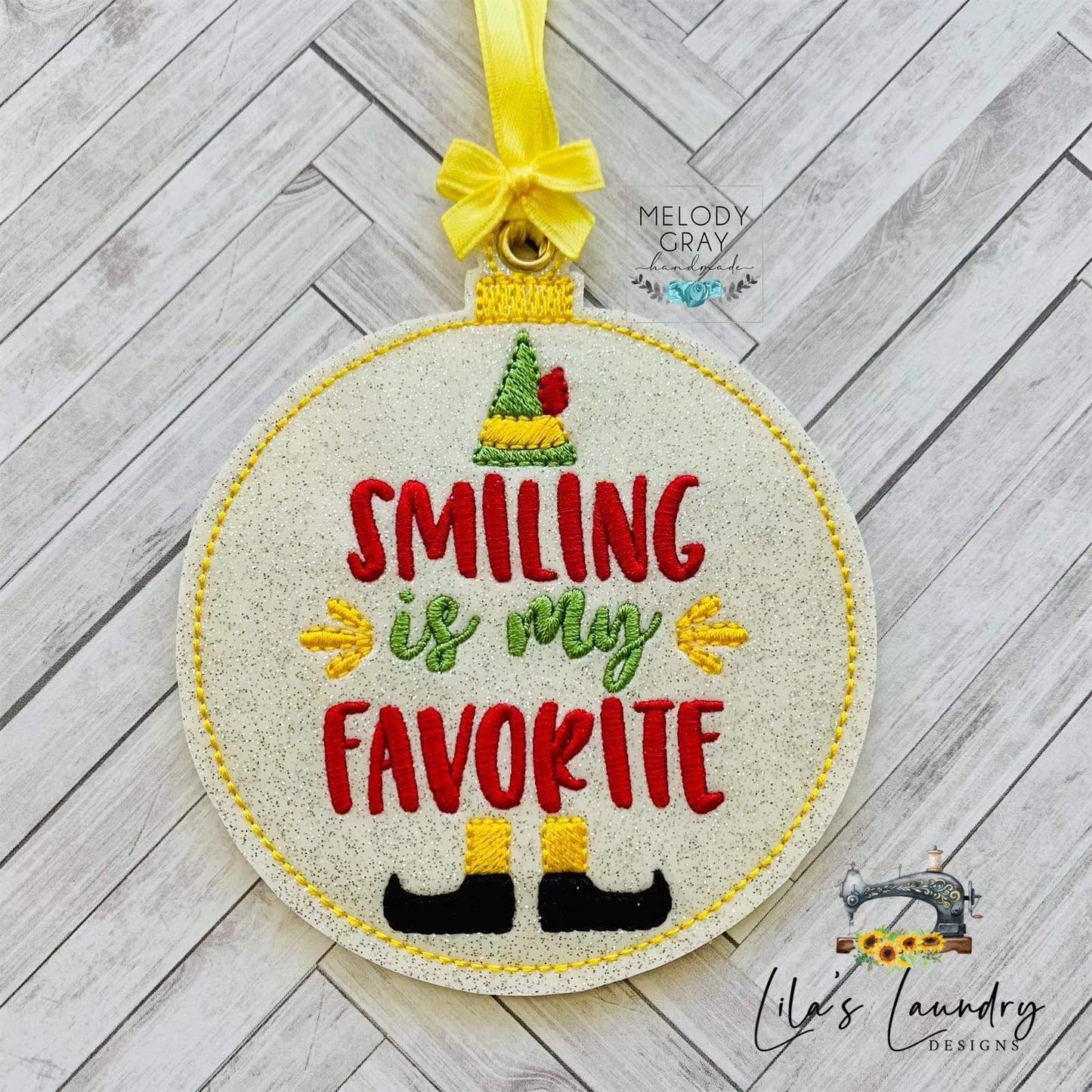 Smiling is my Favorite Ornament - Digital Embroidery Design