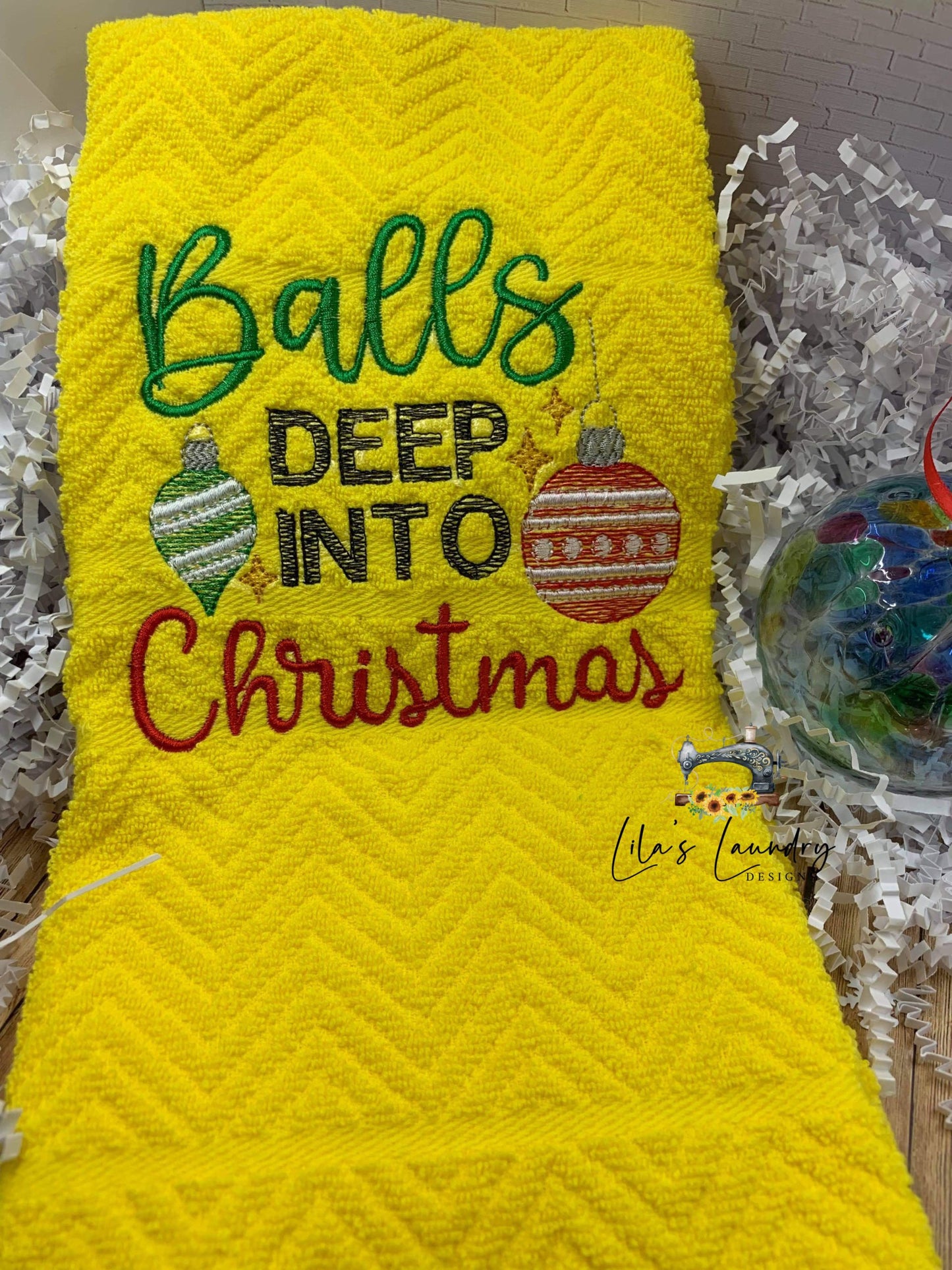 Balls Deep Into Christmas - 4 sizes- Digital Embroidery Design