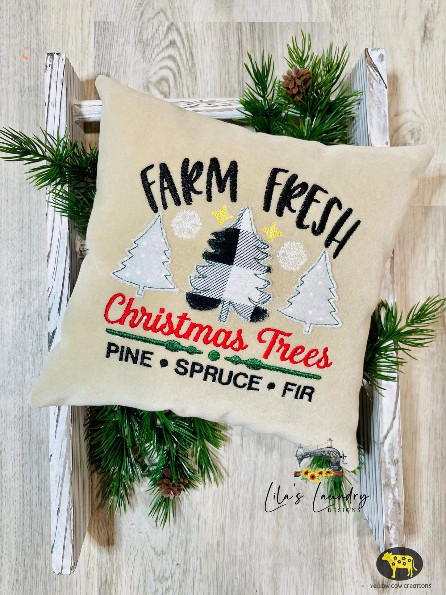 Farm Fresh Christmas Trees - 3 sizes- Digital Embroidery Design