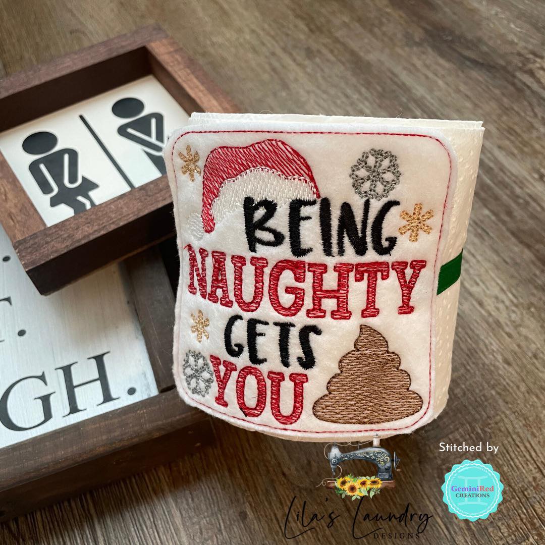 Being Naughty - TP tie 4x4 - DIGITAL Embroidery DESIGN