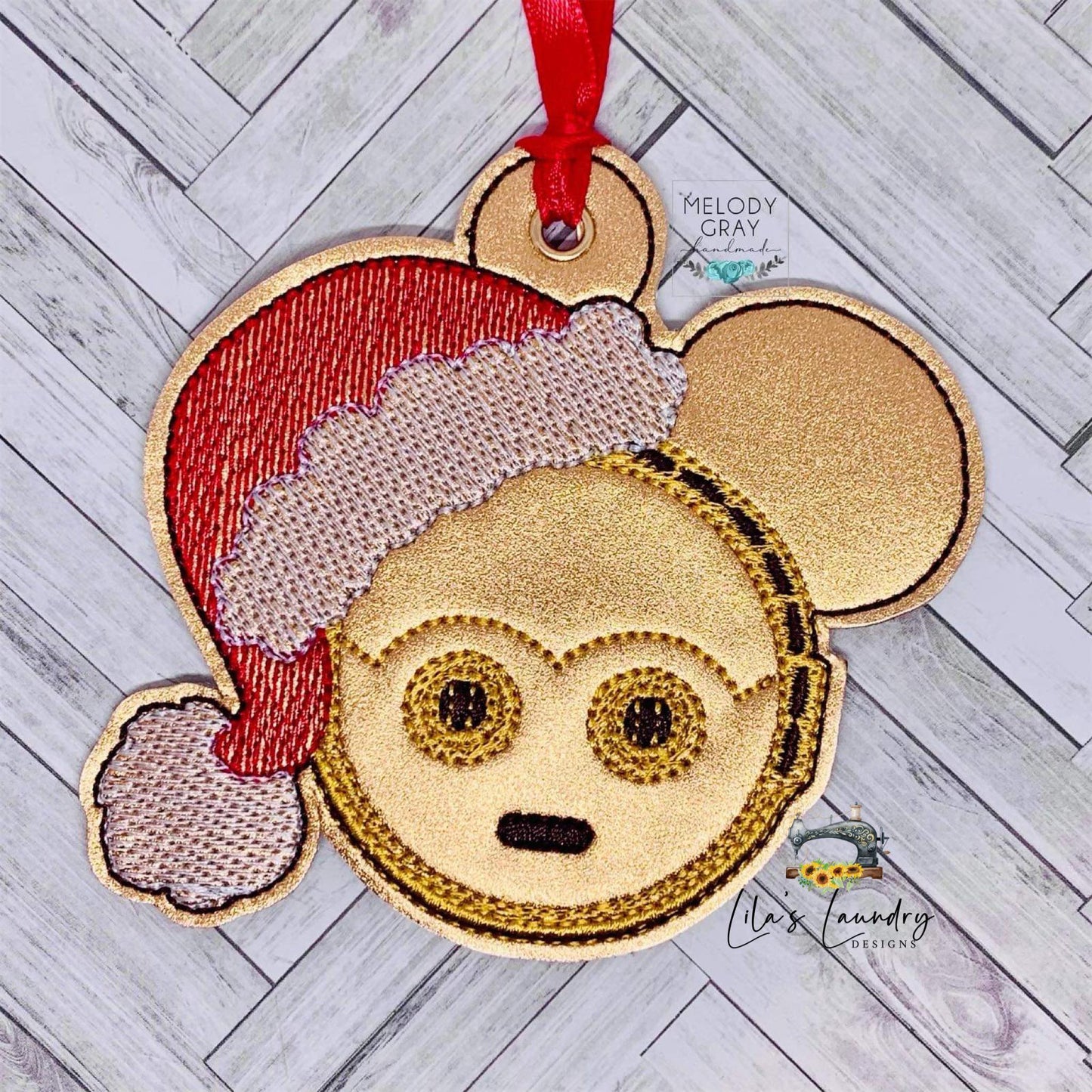 Tin Man Mouse Sketch Ornament - Digital Embroidery Design