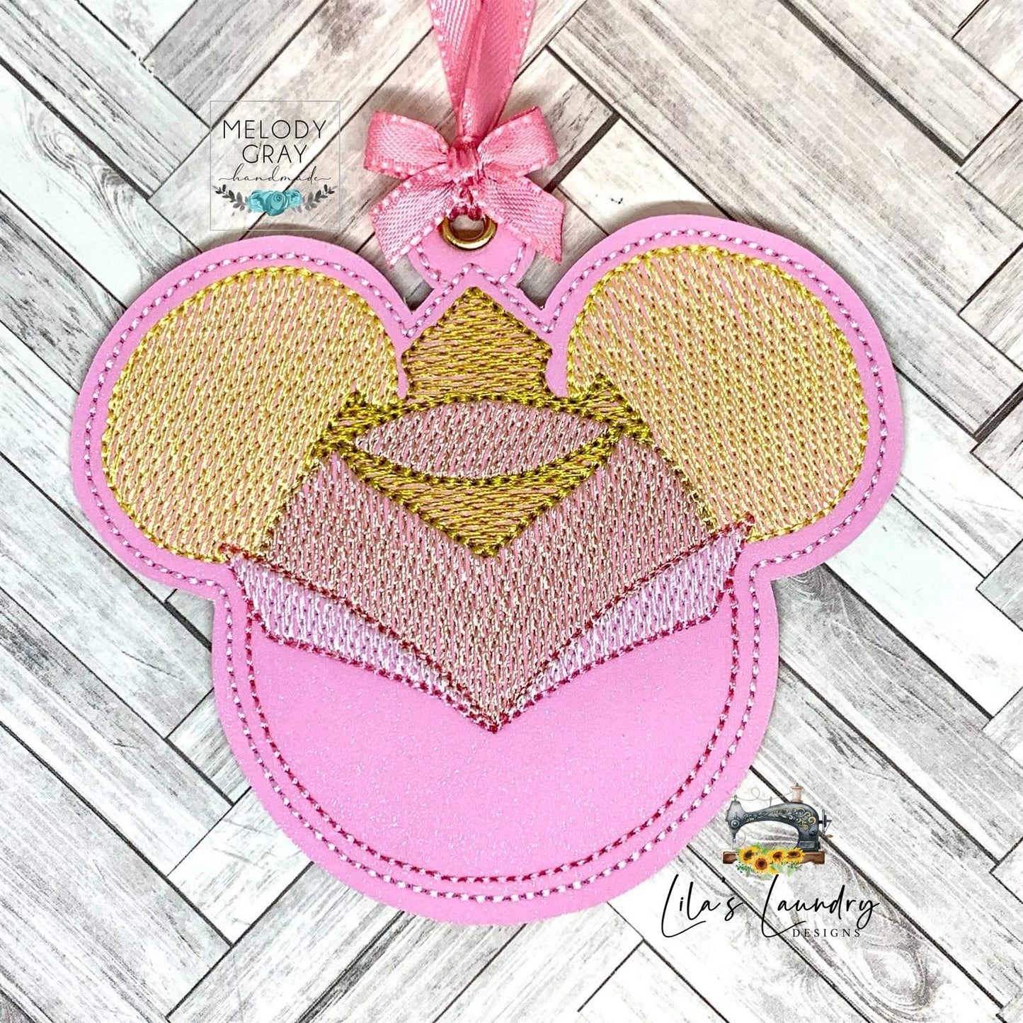 Sleeping Beauty Princess Mouse Sketch Ornament - Digital Embroidery Design