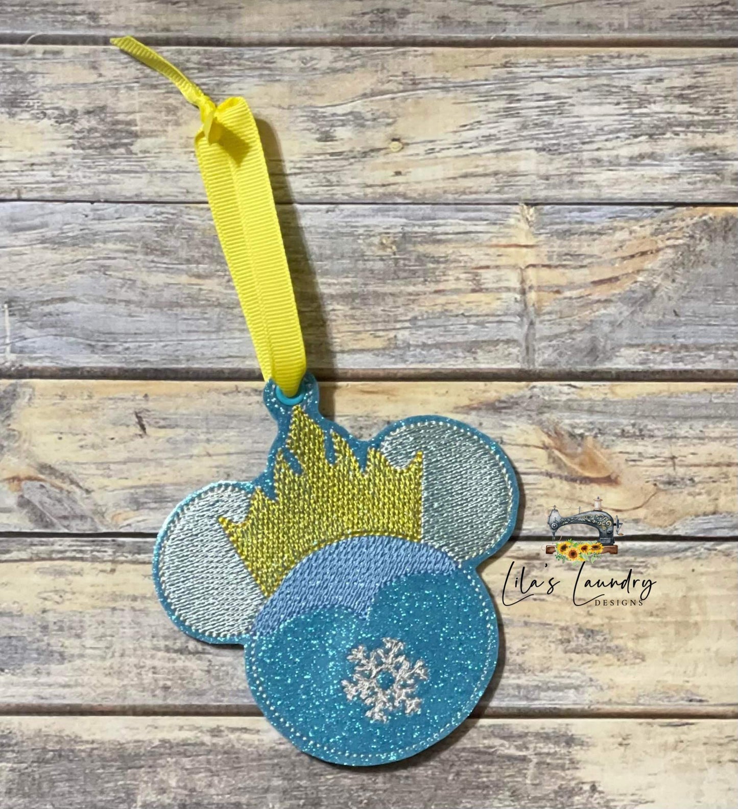 Ice Queen Mouse Sketch Ornament - Digital Embroidery Design