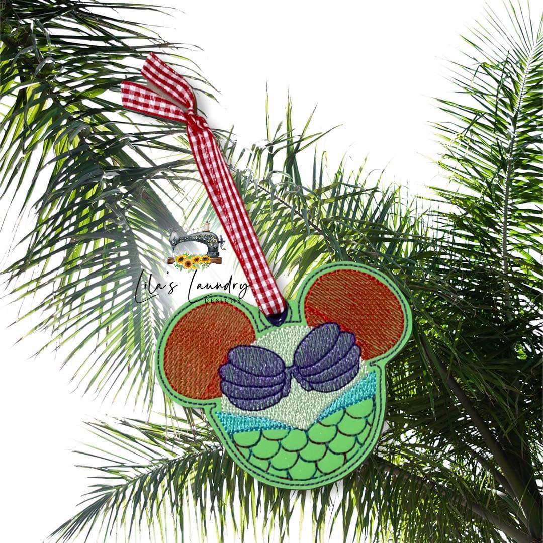 Mermaid Princess Mouse Sketch Ornament - Digital Embroidery Design