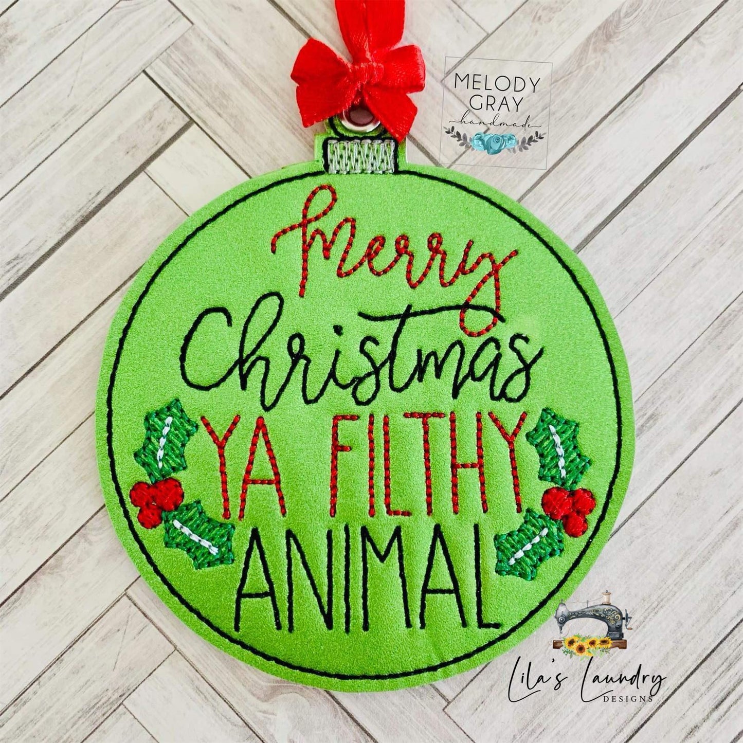Filthy Animal Ornament - Digital Embroidery Design